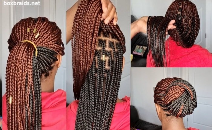 box braids with color