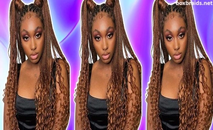 box braids with curls at the end