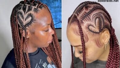 box braids with heart