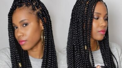 medium sized medium box braids