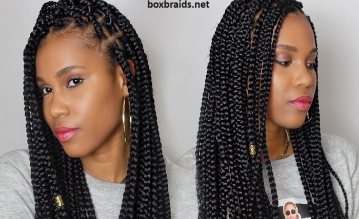 medium sized medium box braids