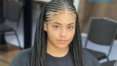 medium sized neat box braids