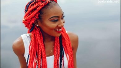 red box braids