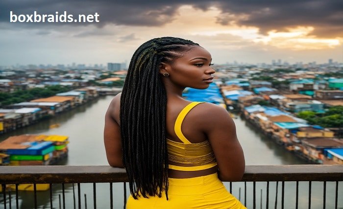 box braids with curly hair