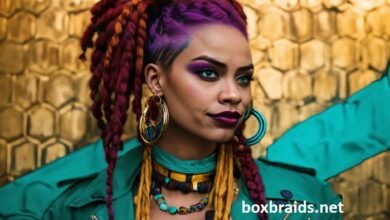 box braids with color