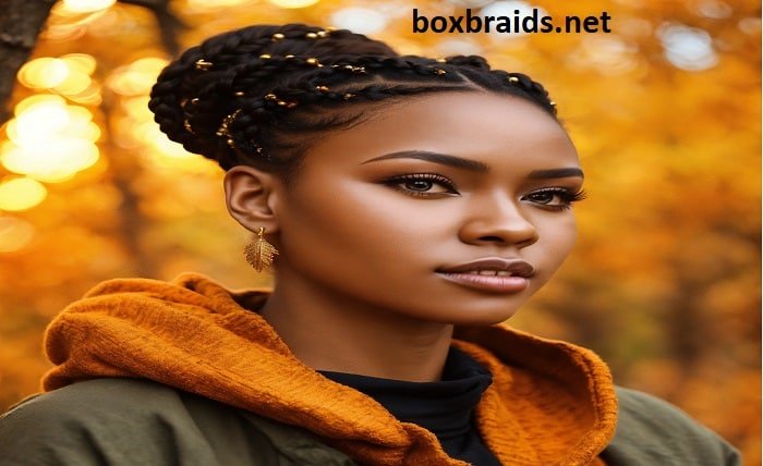 creative half cornrows half box braids