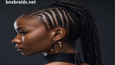 medium sized medium box braids