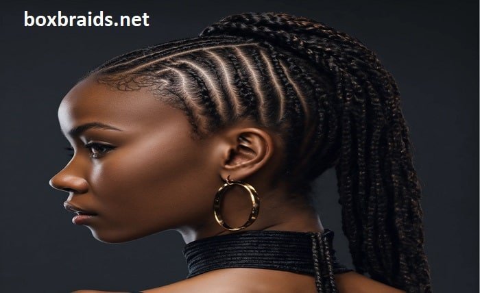 medium sized medium box braids